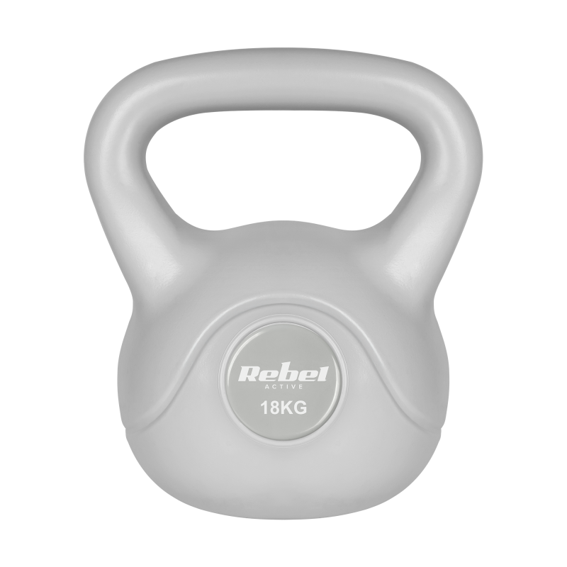 Kettlebell bitumiczny 18 kg szary REBEL ACTIVE