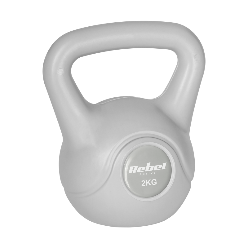 Kettlebell bitumiczny 2 kg szary REBEL ACTIVE