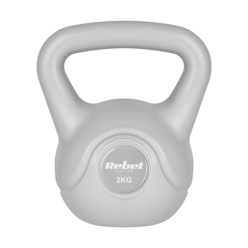 Kettlebell bitumiczny 2 kg szary REBEL ACTIVE