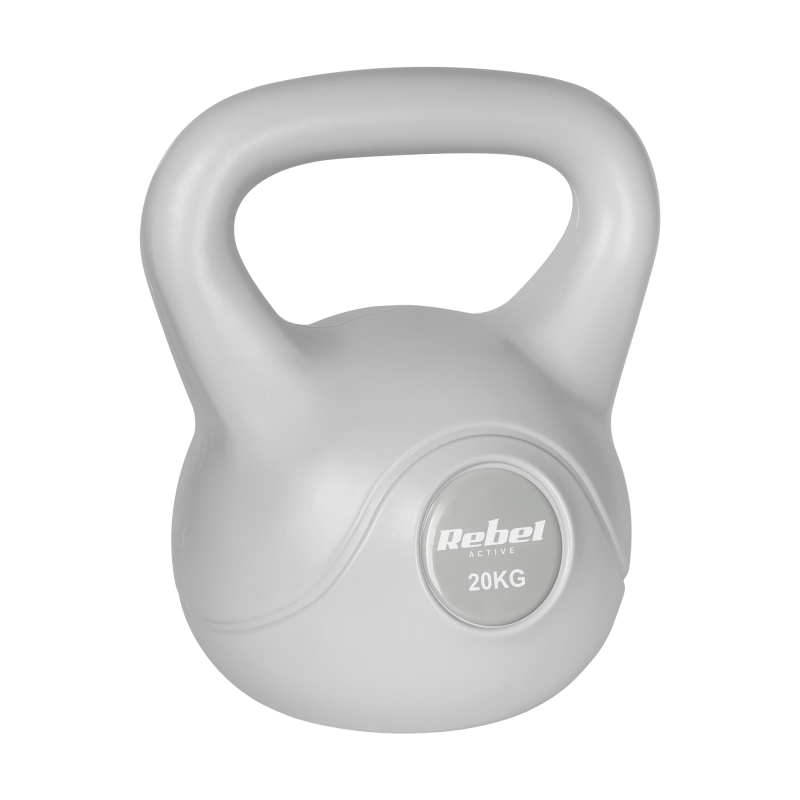 Kettlebell bitumiczny 20 kg szary REBEL ACTIVE