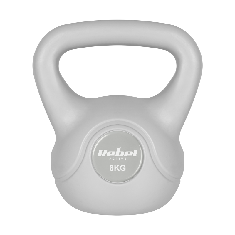 Kettlebell bitumiczny 8 kg szary REBEL ACTIVE