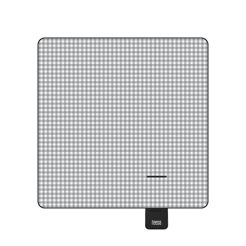 Koc mata piknikowa z izolacją 200x200 cm TEESA - szara krata