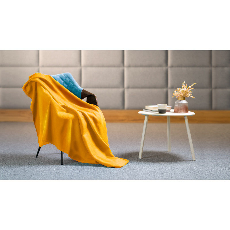 Koc polarowy 130x150 cm TEESA - żółty