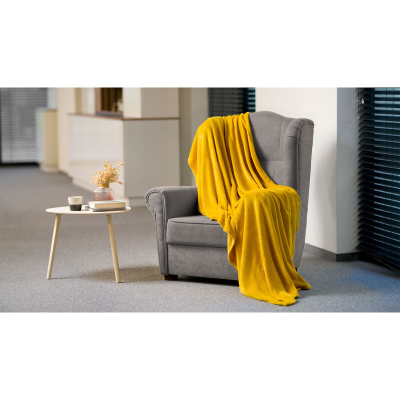 Koc polarowy 150x200 cm TEESA - żółty
