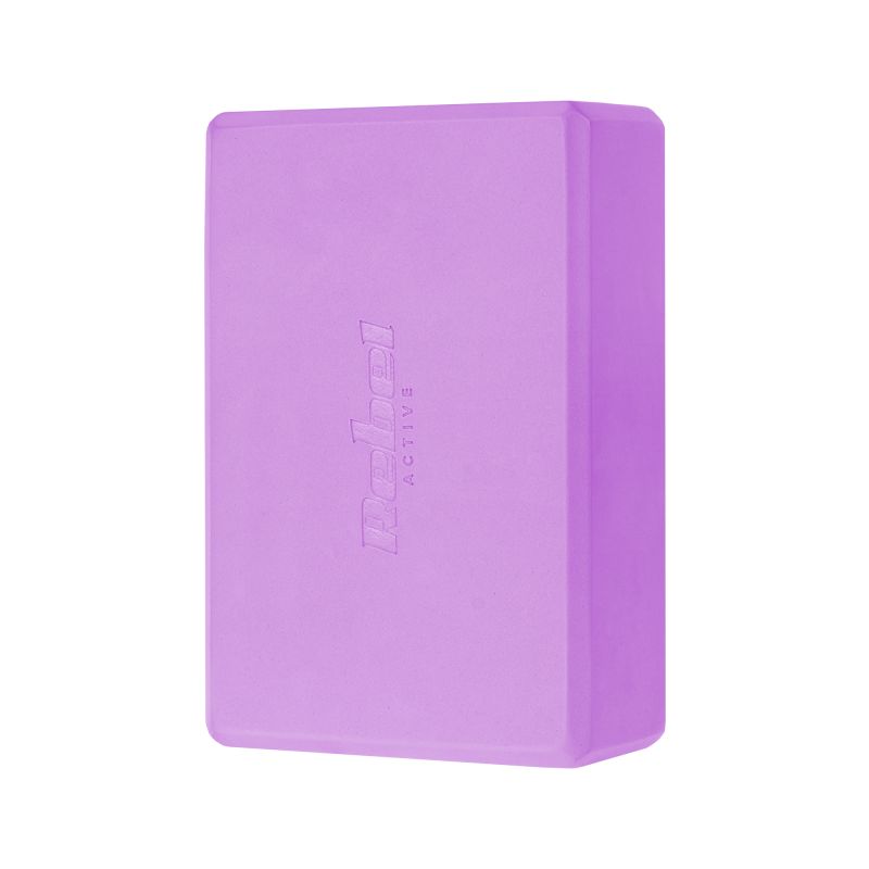 Kostka, klocek do jogi z pianki EVA 120g, fioletowa, REBEL ACTIVE