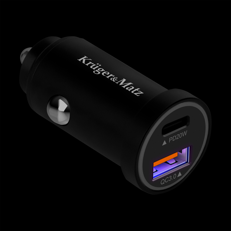 Ładowarka samochodowa 38W Kruger&Matz z funkcjami Power Dedlivery oraz Quick Charge