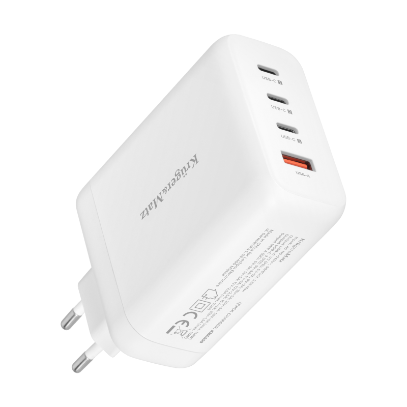 Ładowarka sieciowa Kruger&Matz 140 W GaN z funkcją Quick Charge i Power Delivery