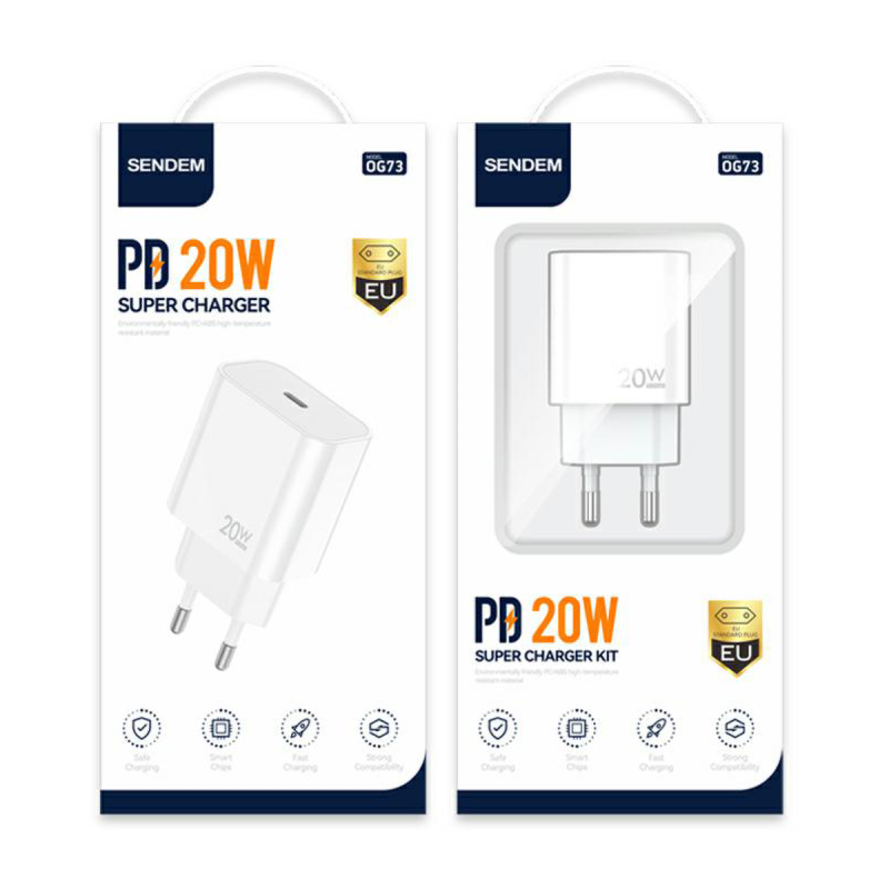 Ładowarka sieciowa OG73 20W USB typu C z funkcją Power Delivery