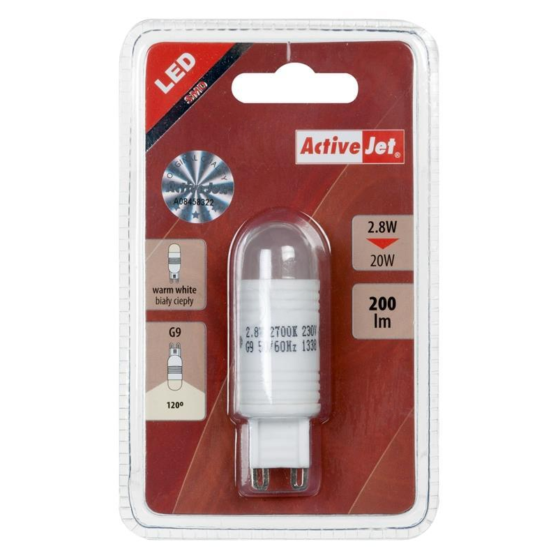 Lampa LED 2,8W G9 230V biała