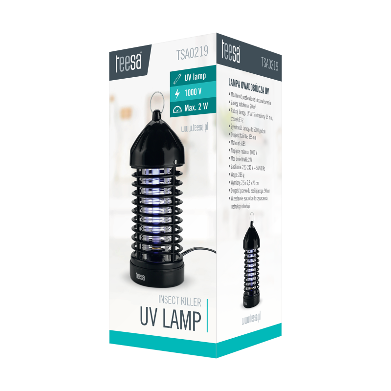 Lampa UV owadobójcza rażąca 2 W TEESA