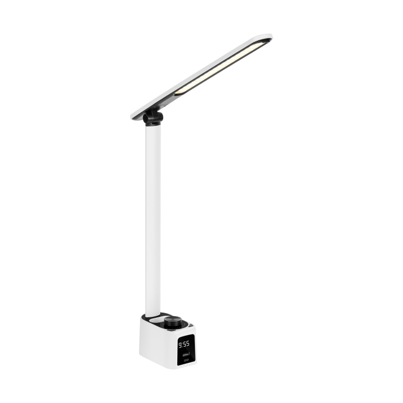 Lampka na biurko z zegarem