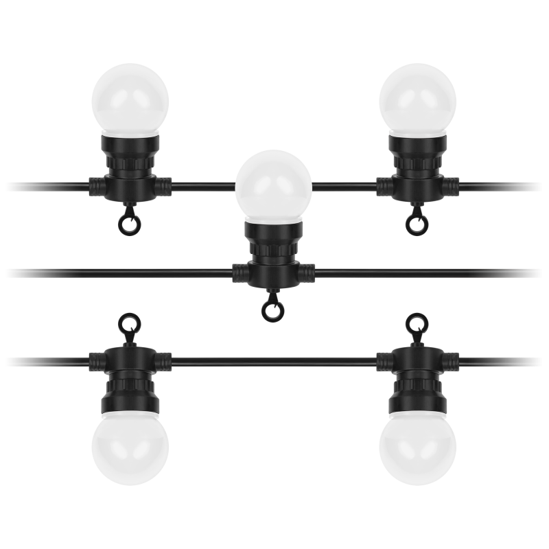 Lampki zewnętrzne Rebel, ciepłe białe- kule (girlanda), 230V