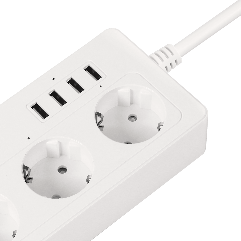 Listwa sieciowa Kruger&Matz 4 gniazda typu niemieckiego i 4xUSB 2100 mA Connect P6 Tuya