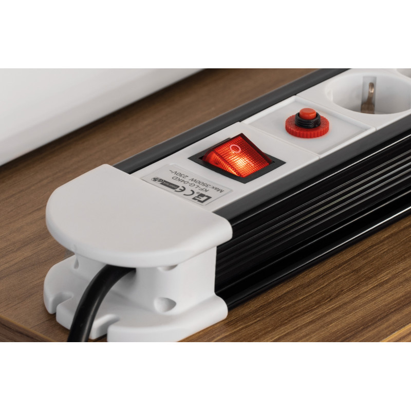 Listwa zasilajaca Rebel German type x4 gniazda - kabel 3m (1,5mm)