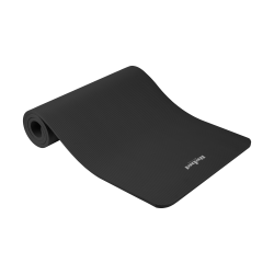 Mata gimnastyczna do ćwiczeń joga, pilates, fitness, 183x61cm, grubość 1.5cm, materiał NBR, czarna, REBEL ACTIVE