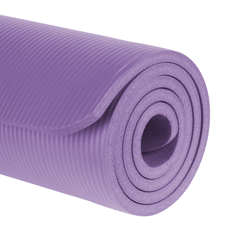 Mata gimnastyczna do ćwiczeń joga, pilates, fitness, 183x61cm, grubość 1.5cm, materiał NBR, fioletowa, REBEL ACTIVE