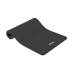 Mata gimnastyczna do ćwiczeń joga, pilates, fitness, 183x61cm, grubość 6mm, materiał TPE, czarna, REBEL ACTIVE