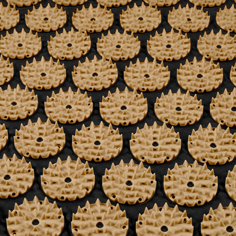 Mata zdrowotna ECO z kolcami do akupresury z poduszką, 130x50cm, XXL, złote kolce, Rebel Active