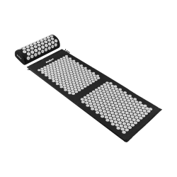 Mata zdrowotna z kolcami do akupresury z poduszką, 130x50cm, XXL, szare kolce, Rebel Active