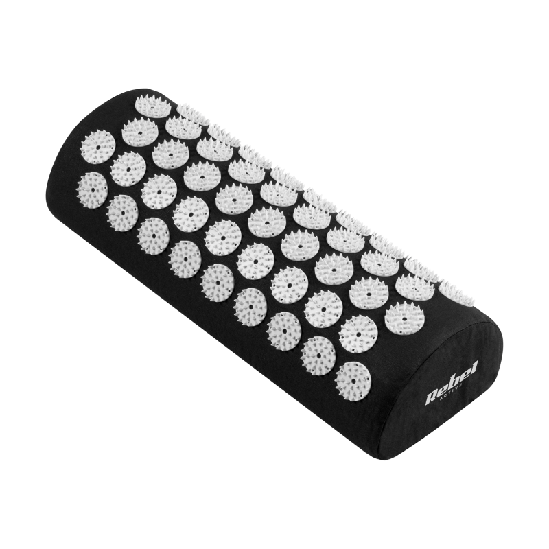 Mata zdrowotna z kolcami do akupresury z poduszką, 130x50cm, XXL, szare kolce, Rebel Active