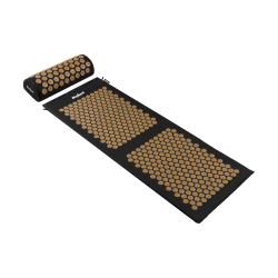 Mata zdrowotna z kolcami do akupresury z poduszką, 130x50cm, XXL, złote kolce, Rebel Active