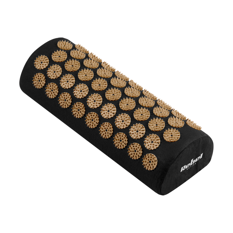 Mata zdrowotna z kolcami do akupresury z poduszką, 130x50cm, XXL, złote kolce, Rebel Active