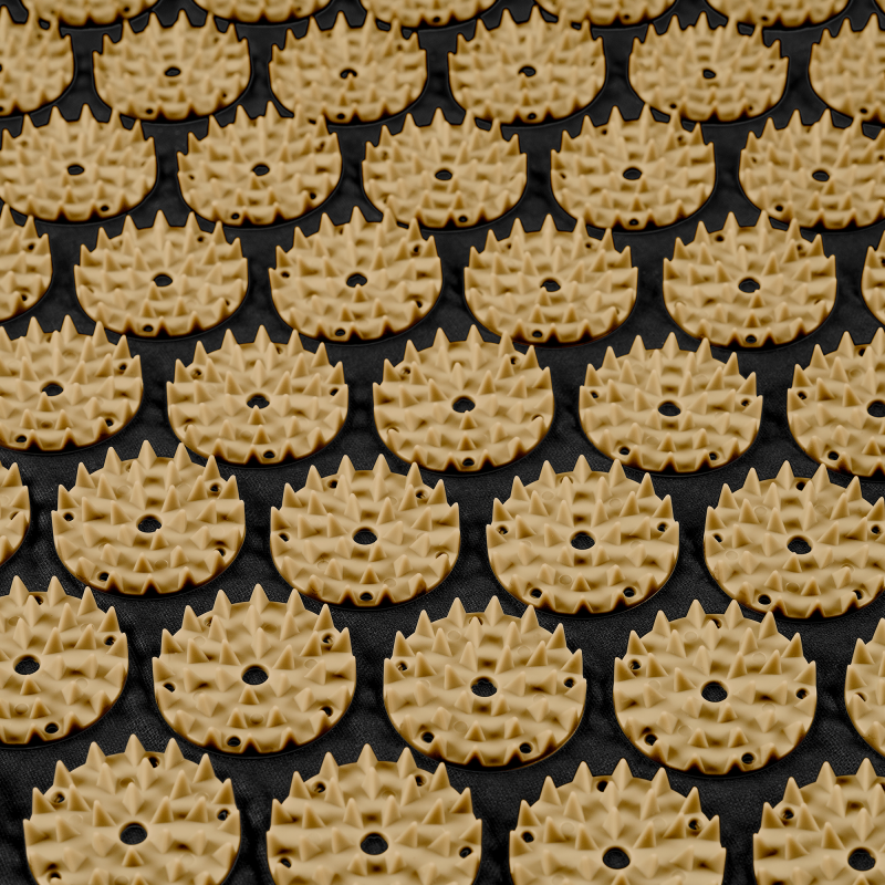 Mata zdrowotna z kolcami do akupresury z poduszką, 130x50cm, XXL, złote kolce, Rebel Active