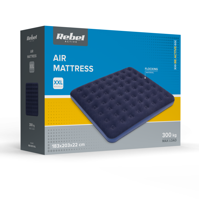 Materac dmuchany dwuosobowy REBEL ACTIVE 203x183x22