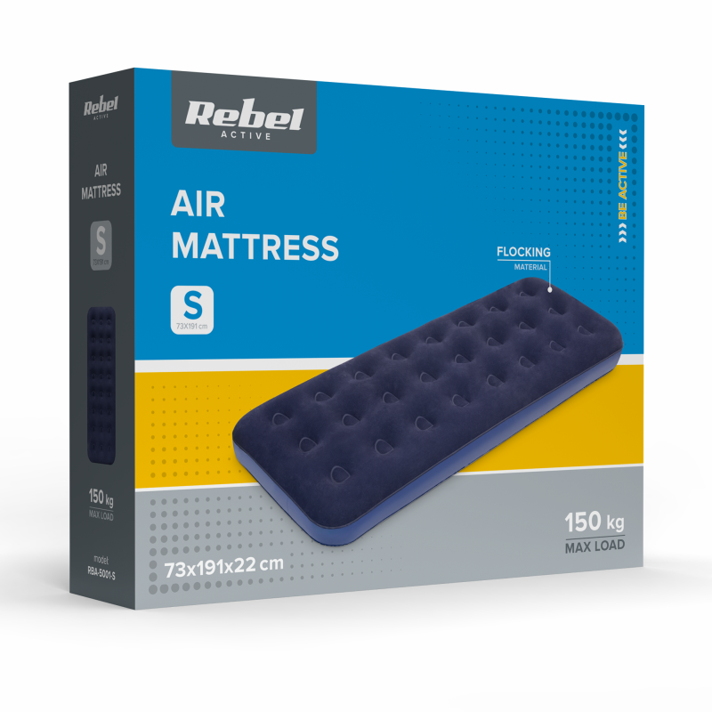 Materac dmuchany jednoosobowy REBEL ACTIVE, 191 x 73 x 22 cm