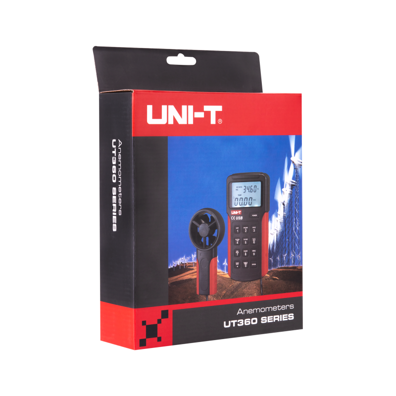 Miernik, wiatromierz z funkcją pomiaru temp. UT361