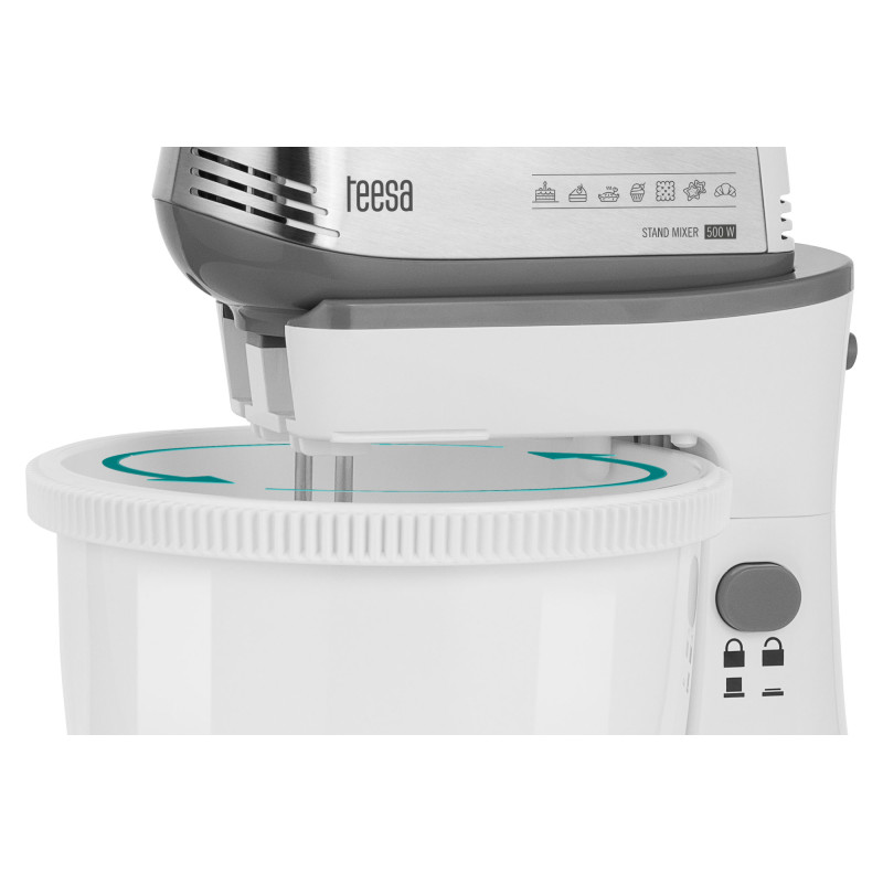 Mikser ręczny z misą obrotową 500W