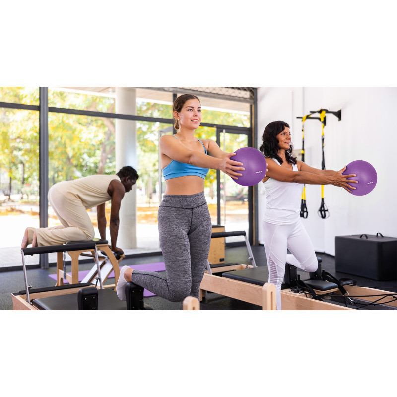 Mini piłka gimnastyczna do pilates rehabilitacyjna 25cm, kolor fioletowy, REBEL ACTIVE