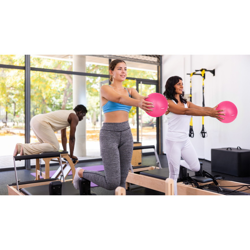 Mini piłka gimnastyczna do pilates rehabilitacyjna 25cm, kolor różowy, REBEL ACTIVE