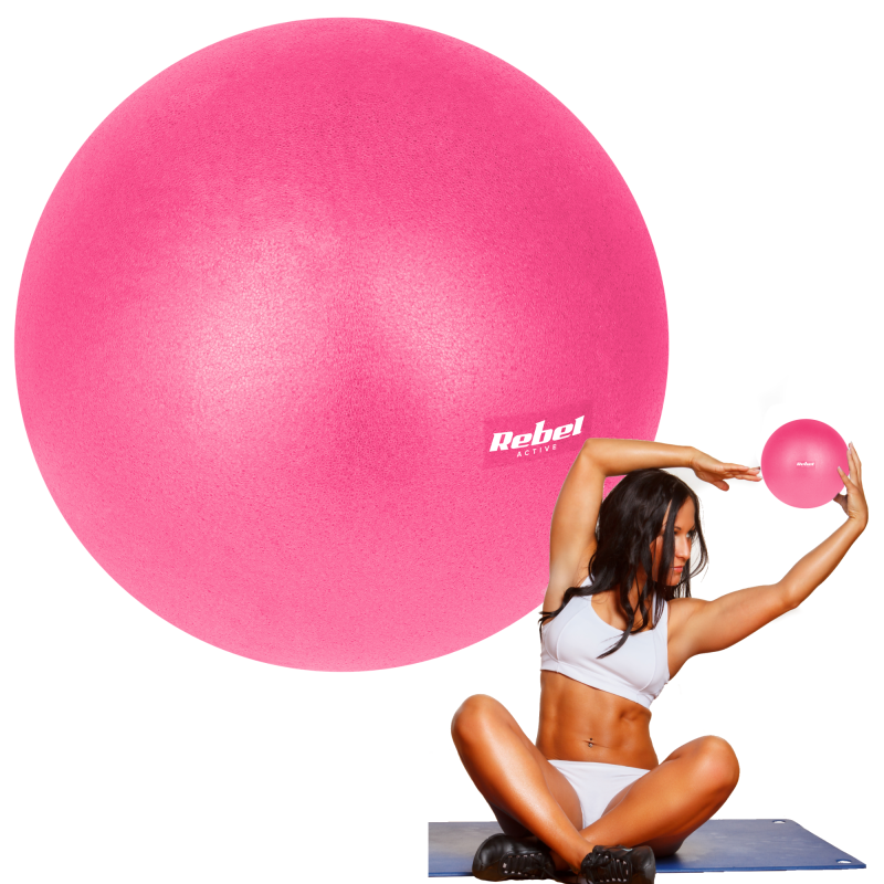 Mini piłka gimnastyczna do pilates rehabilitacyjna 25cm, kolor różowy, REBEL ACTIVE