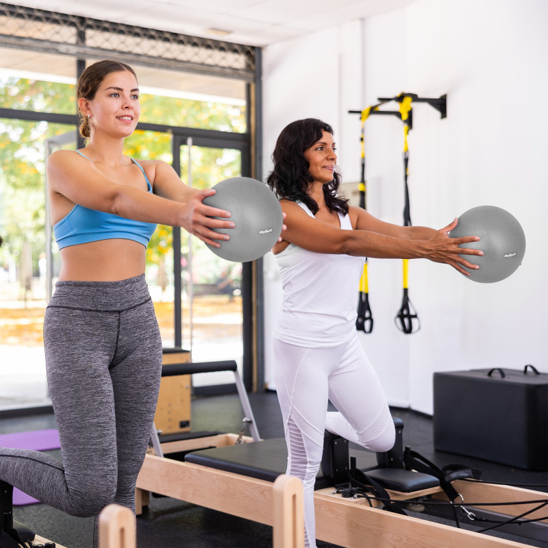 Mini piłka gimnastyczna do pilates rehabilitacyjna 25cm, kolor szary , REBEL ACTIVE