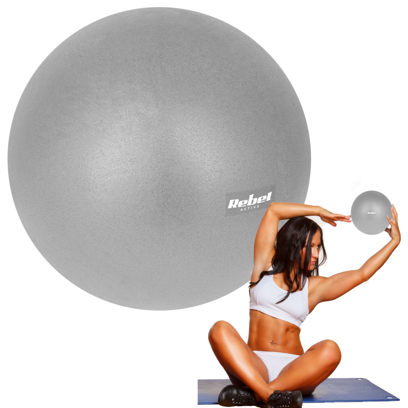 Mini piłka gimnastyczna do pilates rehabilitacyjna 25cm, kolor szary , REBEL ACTIVE