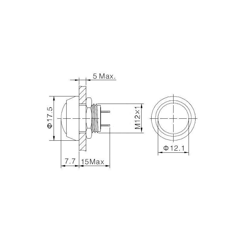 PRZYCISK CHWILOWY PBS-33 zwierny CZARNY