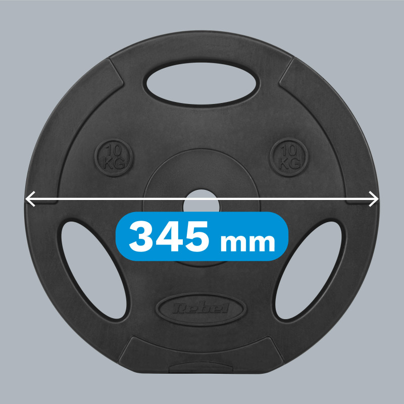 Obciążenie bitumiczne zestaw 2x10kg, otwór 31mm, talerz z uchwytami, REBEL ACTIVE