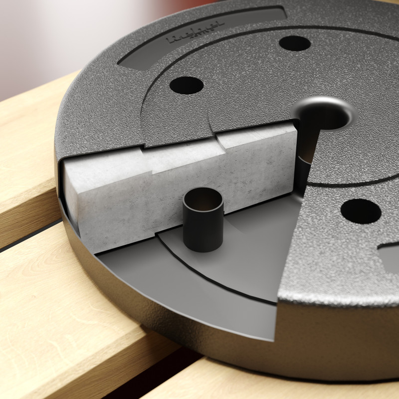 Obciążenie bitumiczne zestaw 30kg ( 8x1.25kg + 4x2.5kg + 2x5kg ), otwór 31mm, REBEL ACTIVE