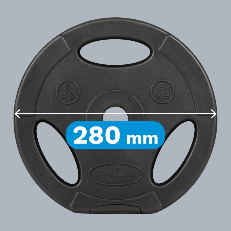Obciążenie bitumiczne zestaw 4x5kg, otwór 31mm, talerz z uchwytami, REBEL ACTIVE