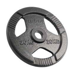 Obciążenie żeliwne olimpijskie 20kg, otwór 51mm, talerz z uchwytami, REBEL ACTIVE