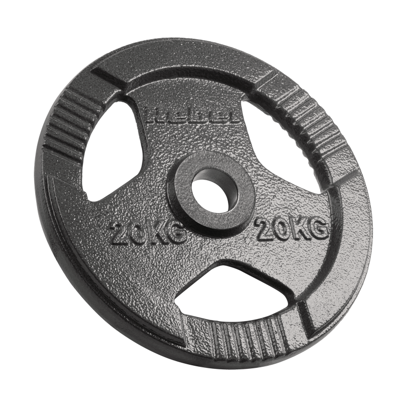 Obciążenie żeliwne olimpijskie 20kg, otwór 51mm, talerz z uchwytami, REBEL ACTIVE