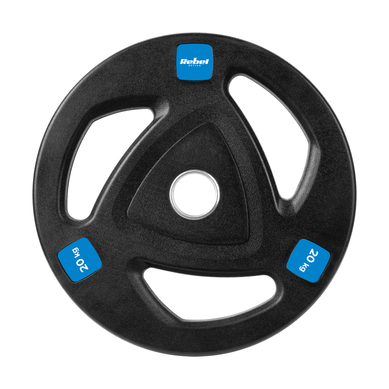 Obciążenie żeliwne olimpijskie gumowane 20kg, otwór 51mm , REBEL ACTIVE