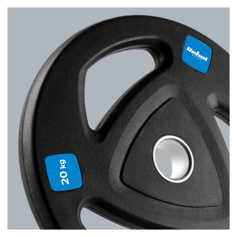 Obciążenie żeliwne olimpijskie gumowane 20kg, otwór 51mm , REBEL ACTIVE