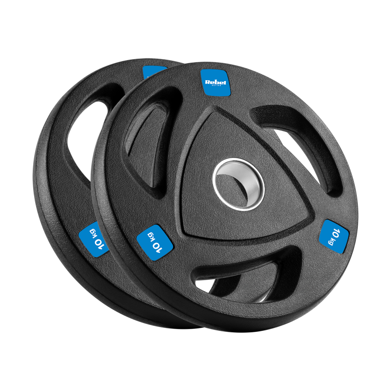Obciążenie żeliwne olimpijskie gumowane zestaw 2x10kg, otwór 51mm , REBEL ACTIVE