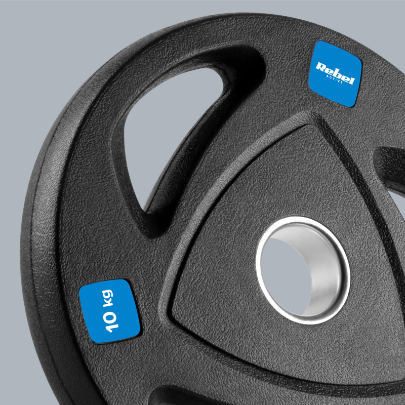 Obciążenie żeliwne olimpijskie gumowane zestaw 2x10kg, otwór 51mm , REBEL ACTIVE