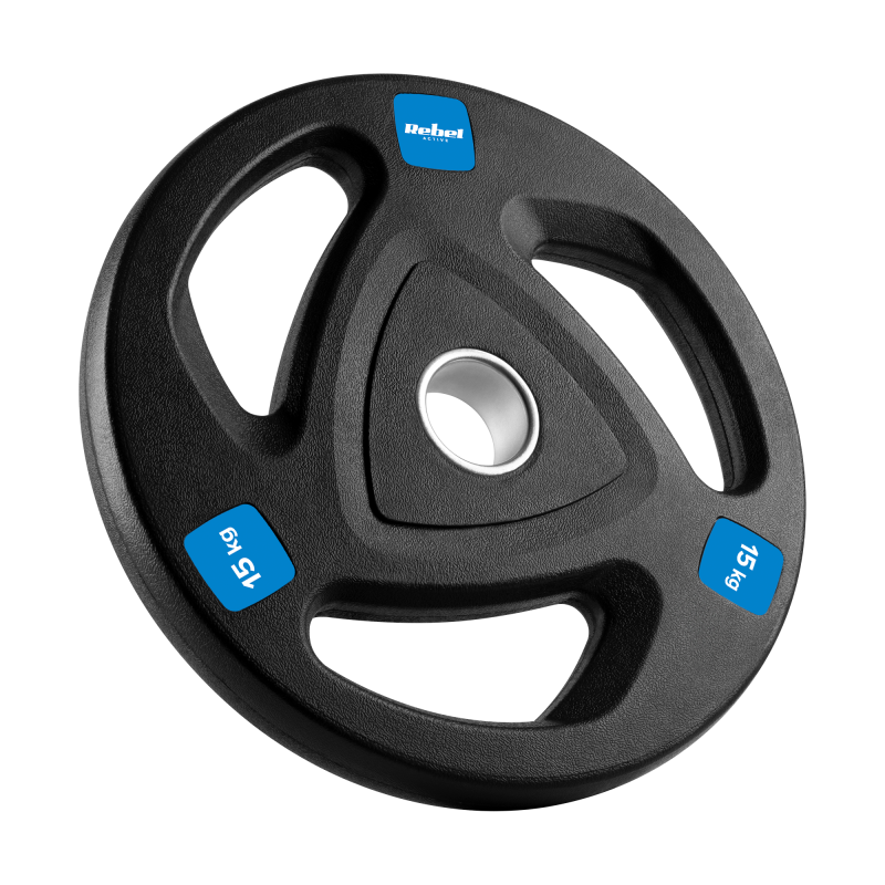 Obciążenie żeliwne olimpijskie gumowane zestaw 2x15kg, otwór 51mm , REBEL ACTIVE