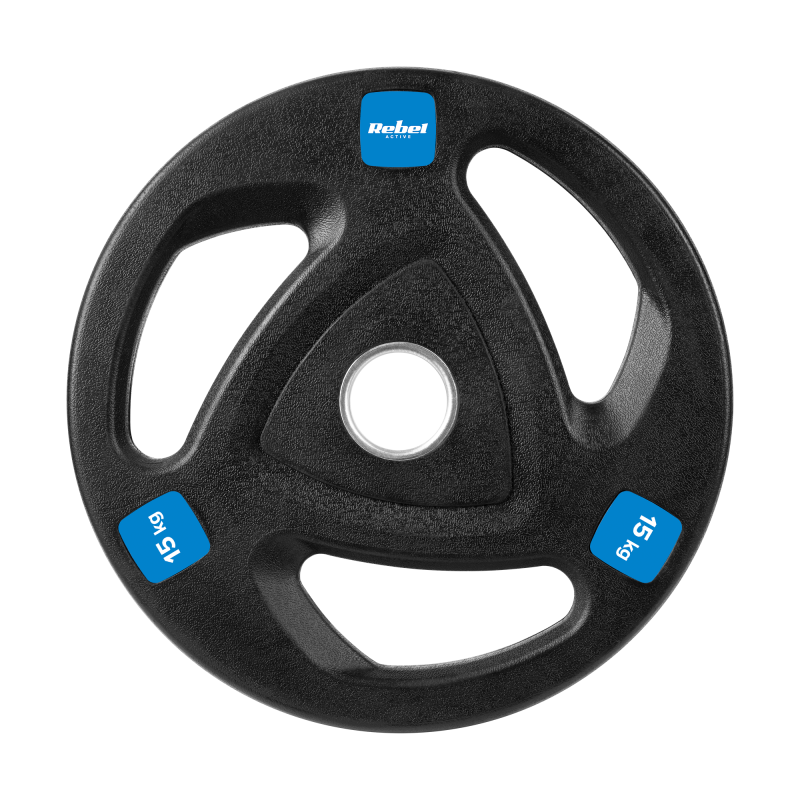 Obciążenie żeliwne olimpijskie gumowane zestaw 2x15kg, otwór 51mm , REBEL ACTIVE
