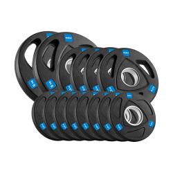 Obciążenie żeliwne olimpijskie gumowane zestaw 30kg ( 8x1.25kg + 4x2.5kg + 2x5kg ), otwór 51mm , REBEL ACTIVE