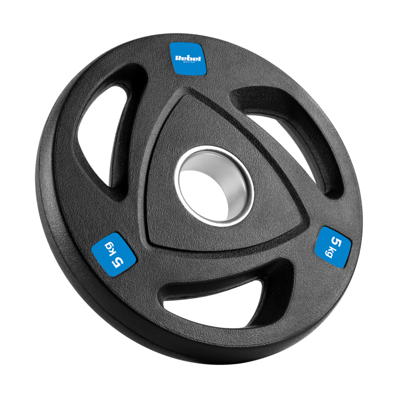 Obciążenie żeliwne olimpijskie gumowane zestaw 30kg ( 8x1.25kg + 4x2.5kg + 2x5kg ), otwór 51mm , REBEL ACTIVE